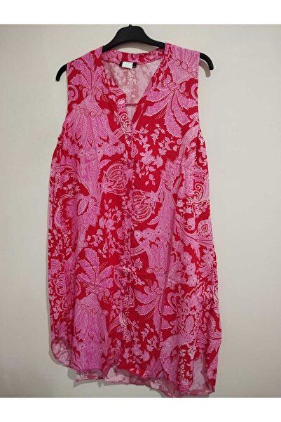 anne moda ankara 100% Cotton, Sleeveless, Full Button Stylish Dress