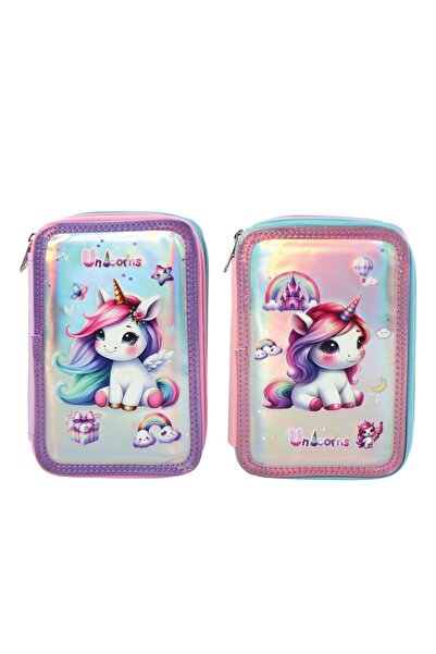 Daemi Penar cu 3 fermoare, FANCY UNICORN, 19.5x12x6.5 cm