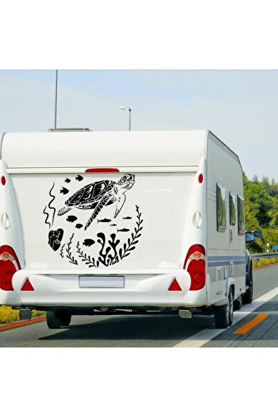 Motiker Karavan Kaplumbağa Sticker Etiket