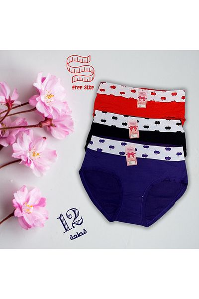 abu rehla Dozen women's boxer briefs, oversized, polyester blend, comfortable, soft, stretchy and flexible.