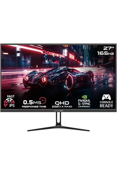 GAMEONE Game On 27-Inch 2K QHD Gaming Monitor with 165Hz Refresh Rate, 0.5ms Response Time, Fast IPS Panel,