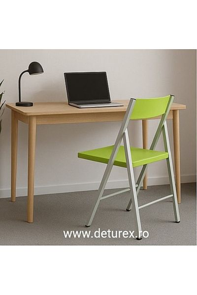 Kardett Light green folding chair, solid metal 5kg - kitchen, terrace, office or picnic chair