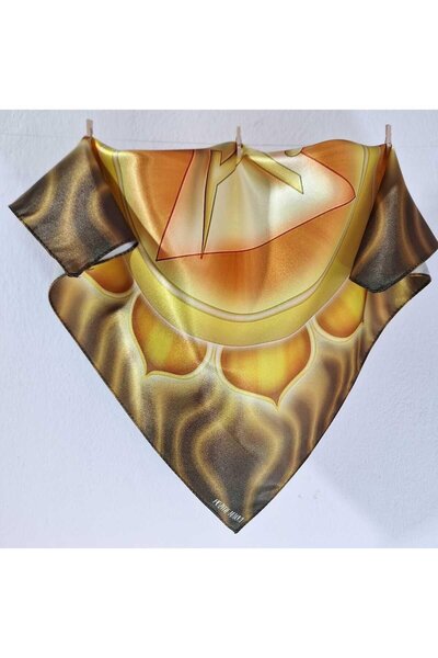 POZİTİF MRK باندانا وشاح أصفر بنمط الشاكرات الشمسية