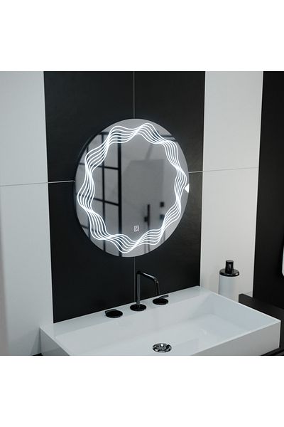 Alista Home LED Mirror Round 60 cm, Flusso Touch, Anti-Fog System, Dimmable