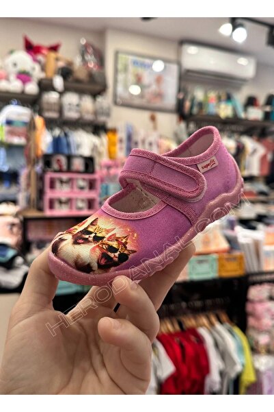 Superfit Kız Çocuk Ev Ayakkabısı - Kedi Bakılı - Pembe