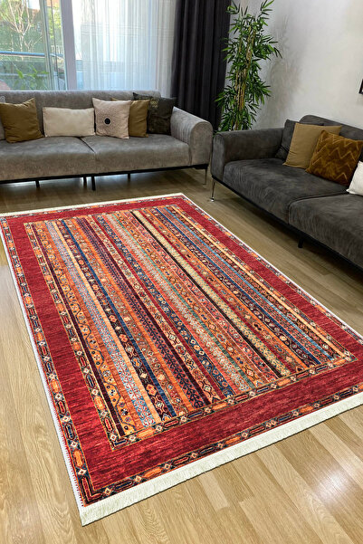 CENTER AVM Renkli Halı Salon Halısı Makinede Yıkanabilir Kaymaz Taban Halı