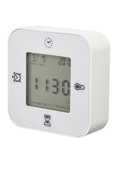 IKEA Klockıs fonksiyonel saat beyaz 7x7cm