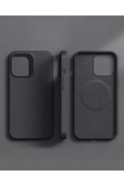 Case Iphone 14 Pro Max Uyumlu İçi Süet Hakiki Deri Animasyonlu Magsafe Destek...