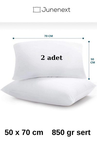 jn junenext 2 Pieces of Plump Silicone Hotel Pillow Microfiber 850 Gr Hard