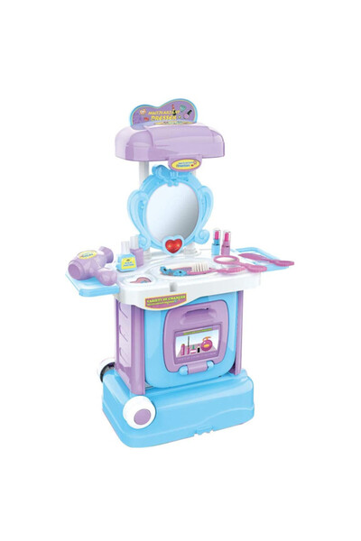 Toy Комплект 2 в 1 тоалетка и количка с аксесоари, интерактивни играчки