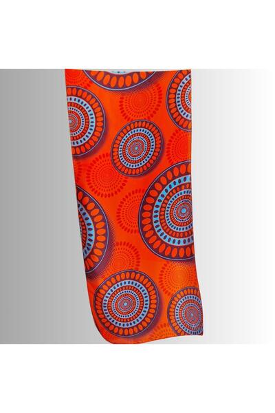 POZİTİF MRK وشاح أزرق برتقالي منقوش بماندالا