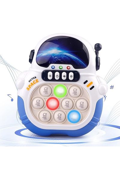 Kardett Pop It Toy, Astronaut Electronic Fidget Console, 3 Color LED Lights, 7 Game Modes, 999 Levels