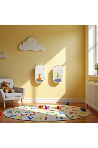 The Luma Atelier Küçük Prens ve Tilki El Boyaması Çocuk Odası Tablo Takımı (9,5*18 cm)