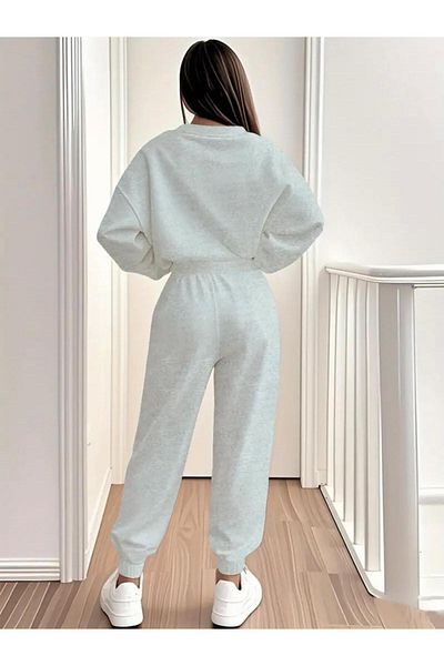 FUFLUNS Faith Hope Love Pati Printed Unisex Oversize Circle Neck Bottom/Upper Tracksuit Set