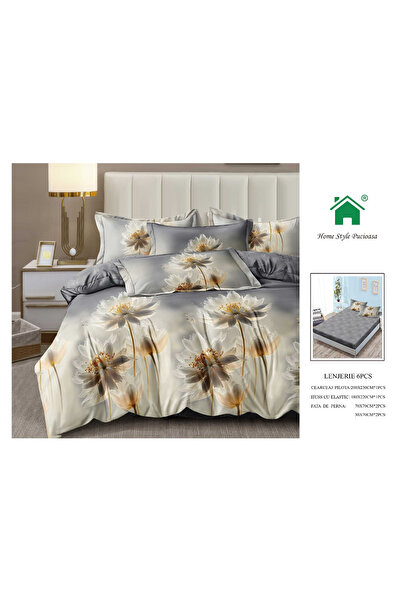 FIONNA.RO Λευκά κλινοσκεπάσματα με ελαστικό - Λευκά λουλούδια