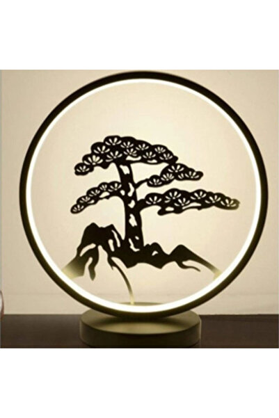 Kardett Table Lamp, Modern Style LED Desk Lamp – warm light, for living room, ring design, bonsai