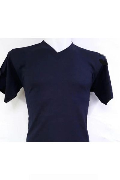 Bonnie Clyde Short Sleeve V-Neck Plain Casual Style 100% Cotton Clothing T-Shirt Navy - Navy - Bcp1.Utbshtrtl-La-Yet
