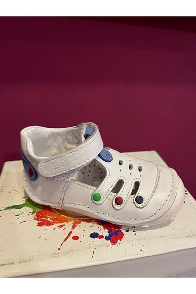 Bebek Sanbe 305 N 6115 Leather First Step Shoes White