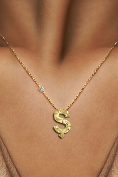 Demas Gold 14 Ayar Altın Pırlantalı Ş Harfi Kolye