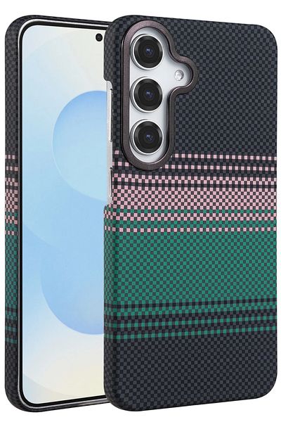 m.tk moveteck Case for Samsung Galaxy A56 Case Kevlar Carbon Look Embossing Textured Pattern Super Thin Magsafe Cover