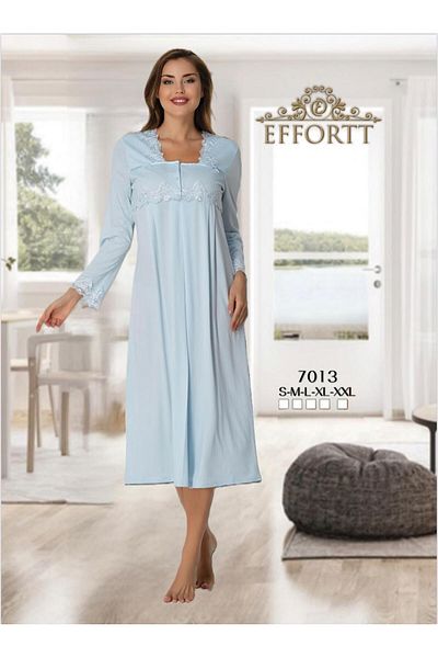 EM&FA TEKSTİL Maternity Lace Detailed Nightgown
