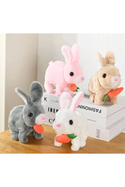 H.D ÇAKİBİÇAK DÜNYASİ Sevimli zıplayan ağzında havuç tavşan oyuncak pilli tavşan