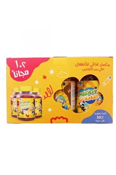happy gummies مكمل غذائي للأطفال خالي من الغلوتين ٢+١ مجانًا - ٩٠ × ٣