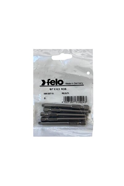 FELO Set of 5 Felo bits, Industrial square profile series, E6.3, SQ 2 (2.80mm), 73mm
