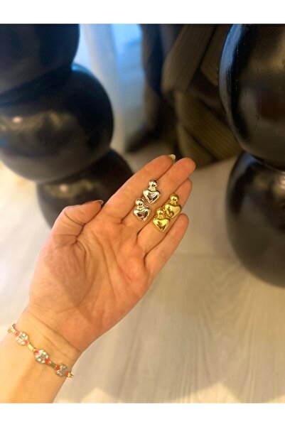 XUPING JEWELRY Minimal kalp silver çelik küpe