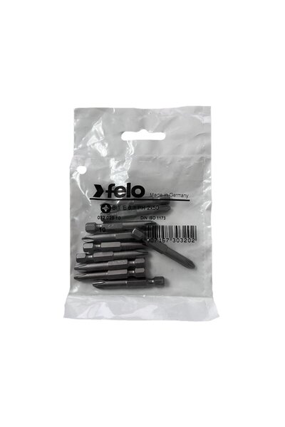 FELO Set of 10 Felo bits, series Industrial profile Philips, E6.3, PH2, 50mm