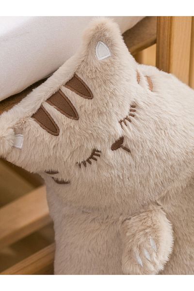 LC Waikiki Quality Parts from Celebi Store |   Beige Cat Figured Plush Baby Throw Pillow 67 cm