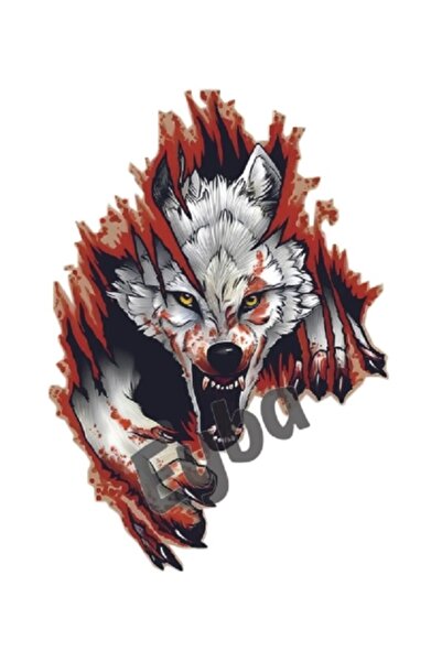 EYBA علم تركيا أبيض يسار الذئب الأبيض الذئب الأسود ملصق 26 × 18 سم