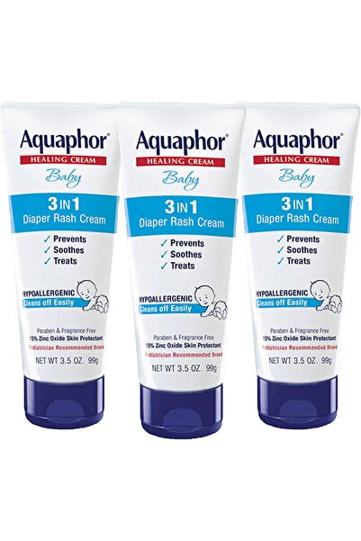 Aquaphor Baby Diaper Rash Cream, 3-in-1 Diaper Rash Relief, 3.5 Oz Tube, Pack...