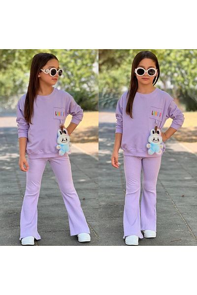KOKOŞ BEBEK Children's Suit Cotton with Labubu Figure Toy Gift |   Between 3/8 Years