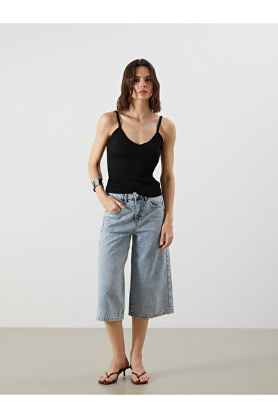 LC Waikiki Indigo Standard Fit Women's Jean Capri