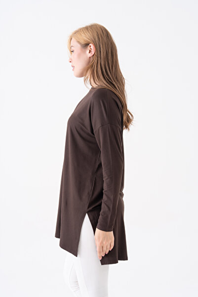 mermaya Premium Kalite, Acı Kahve, Penye Tunik.