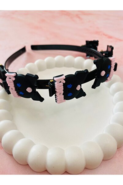 RENGARENK Siyah Kuromi Figürlü Mandal Tokalı Şık Taç