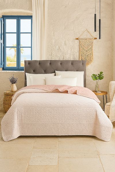 Evimcim Double Sided Bedspread 200X220 cm Modern Textured Comfortable Light and Stylish Daily Use