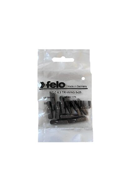 FELO Set 10 biti Felo, seria Industrial profil Tri-Wing, C6.3, marimea 5, 25mm