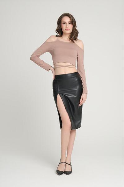 LEE LOLAN Kadın Askılı Omuz Detay Bluz