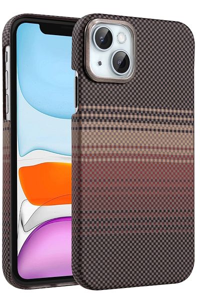 m.tk moveteck Apple iPhone 13 - 14 Case Kevlar Carbon Look Embossed Textured Pattern Super Thin Magsafe Cover