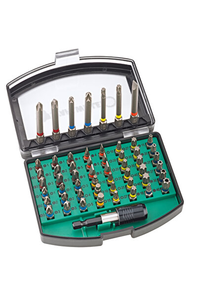 STAHLWILLE Trusa 55 de biti 1/4" + suport bit cu mandrina, 1206 BIT-SET 56 TLG