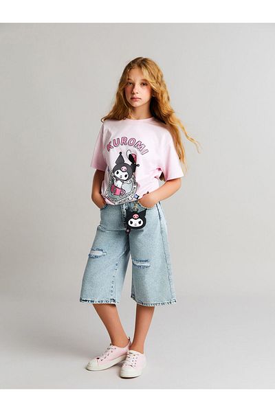 LC Waikiki Quality Parts from Celebi Store |   Blue Ripped Detailed Girl's Jean Bermuda