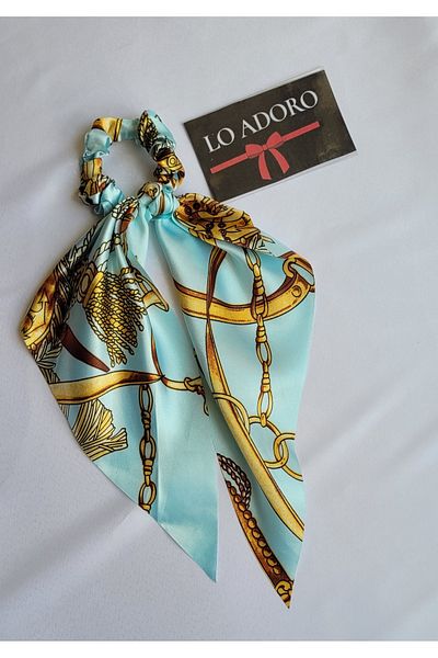 LO ADORO Scarf Rubber Buckle Satin Women's Bun Buckle Bag Neck Scarf Bandana Bagel Scarf Comes Off Rubber