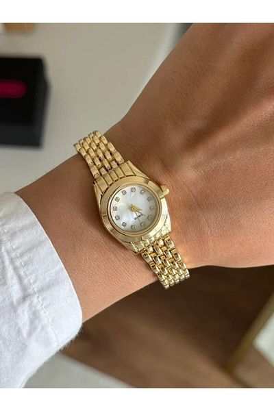 RoseandRoses Rovex Mini Case Women's Wristwatch Gold (White Dial)