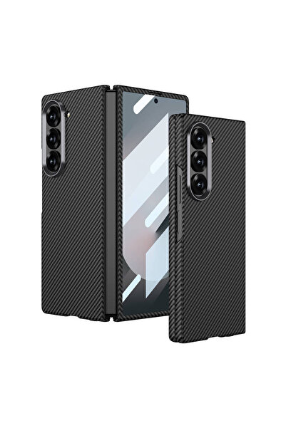 sickossi غطاء كربوني متوافق مع Galaxy Z Fold 6 مع تصميم من ألياف الكربون لسطح...