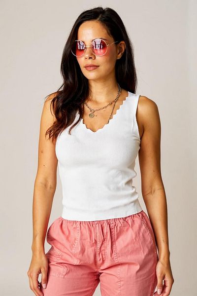 sole stories Women's Ladder Collar Thick Strap Summer Knitwear Blouse