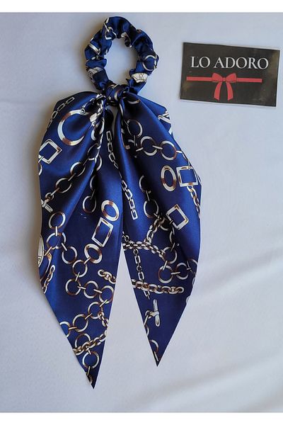 LO ADORO Scarf Rubber Buckle Satin Women's Bun Buckle Bag Neck Scarf Bandana Bagel Scarf Comes Off Rubber