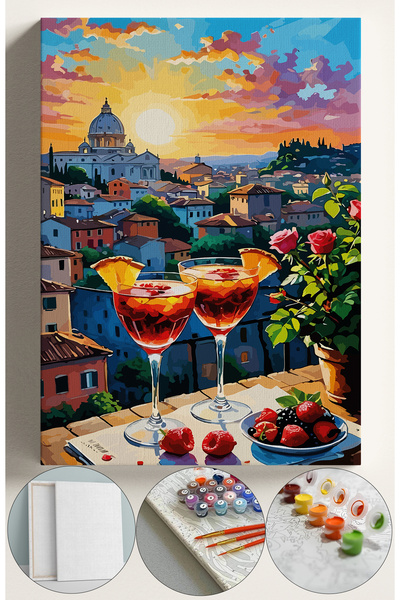 Sulepas Sayılarla Boyama Seti Numaralı Tuval Fırça Boya 40x50 Cm - KOKTEYL MA...