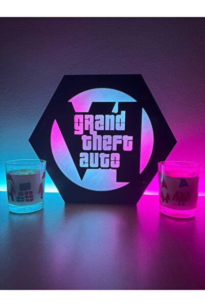 FOREVHOME GTA VI v1 Grand Theft Auto Masaüstü Dekoratif Lamba